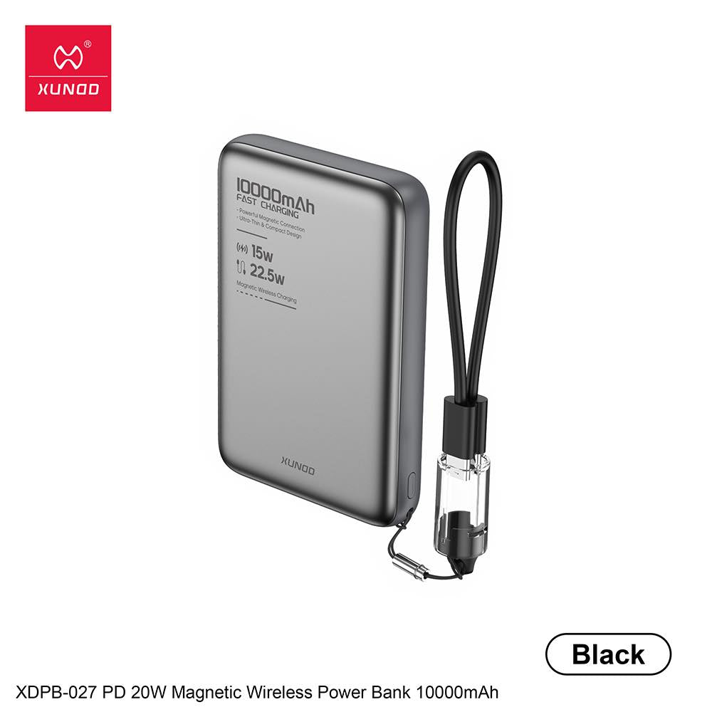 XUNDD XDPB-027 PD 20W Magnetic Wireless Power Bank (10000mAh) Colour :Black